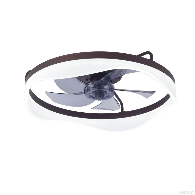 Wholesale factory Modern LED Ceiling Fan Lamp for Bedroom with Mute Frequency Conversion 110V-220V Japanese American Regulations Iron Wood Body