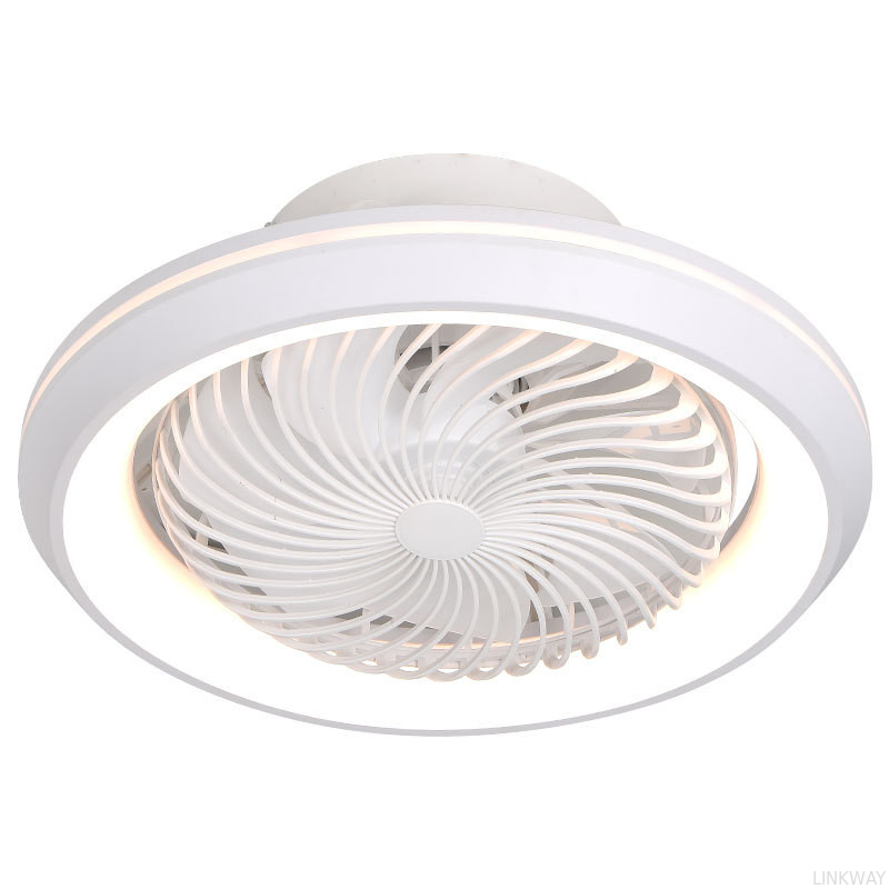 Wholesale factory Modern LED Lights Enclosed Ceiling Fan with 6 Wind Speeds Bladeless Fan Chandelier for Bedroom Living