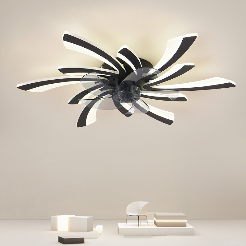 wholesale  Morden Light Luxury Living Room Ceiling Fan Lamp Bedroom Ceiling Fan Light High End Electric Fan Integrated Lamp
