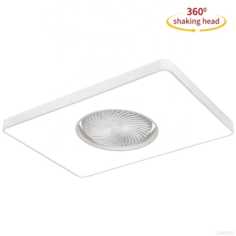 Wholesale factory 90cm Rectangle Modern LED Ceiling Fan Remote Control Bladeless Flush Mount for Living Room Bedroom Children's Invisible