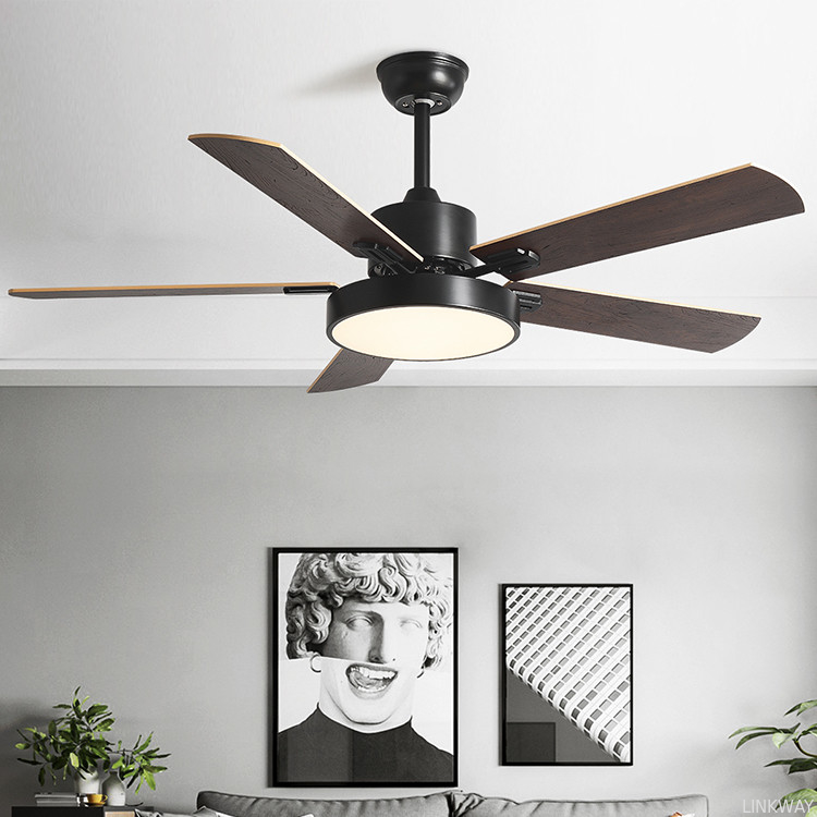 Wholesale Household 52 Inch DC Motor Solid Wood 5 Blades Modern Home Decor Mute Bldc Led Ceiling Fan With Light Remote Control