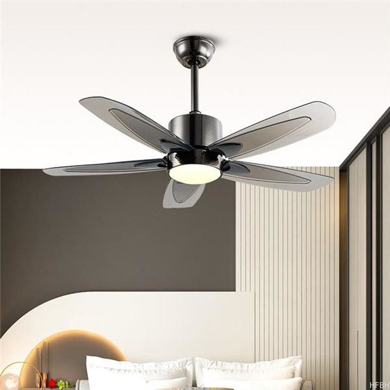 Modern Minimalist Tri-Color ABS Industrial Hanging Fan Light Big Wind AC Motor Remote Control Iron For Living Dining Room LED