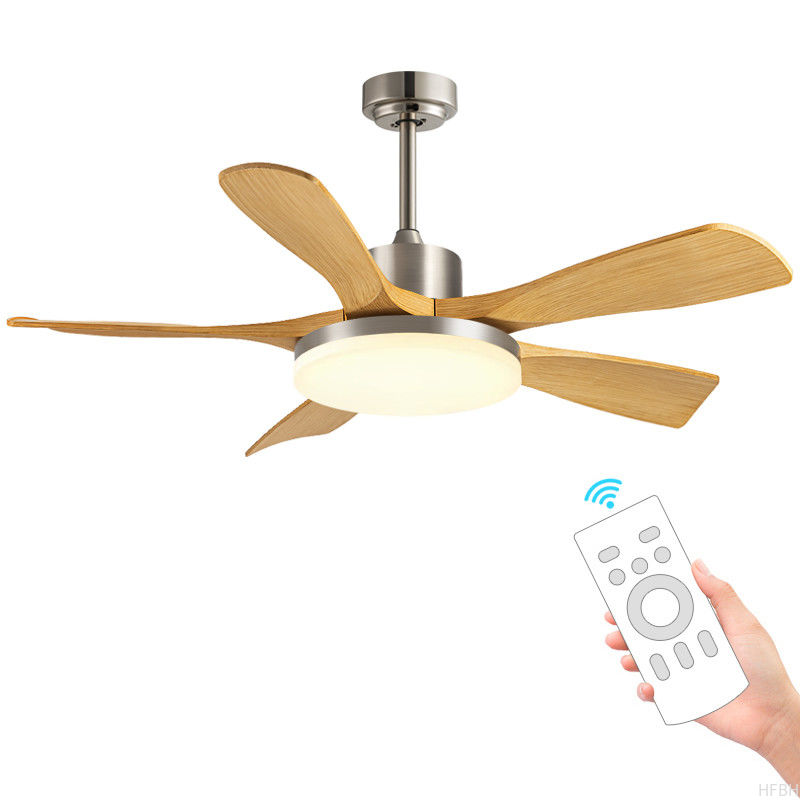 Factory 56-Inch Modern Ceiling Fan Light Black/White ABS Blades Remote Control Iron Lamp Body Wholesale for Living Room