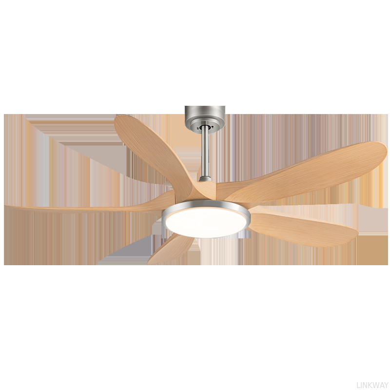 Manufacturer 56-Inch Modern Ceiling Fan With 5 ABS Blades And Iron Lamp Body DC Motor Remote Control For Living Room