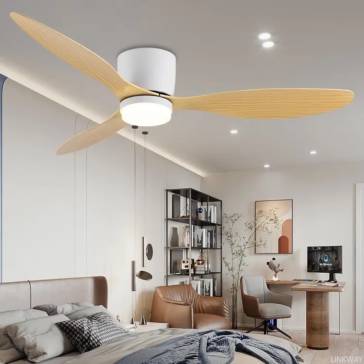 Wholesale factory Modern American Style Remote Control Living Room Bedroom Dining Room Led Ceiling Fan Light