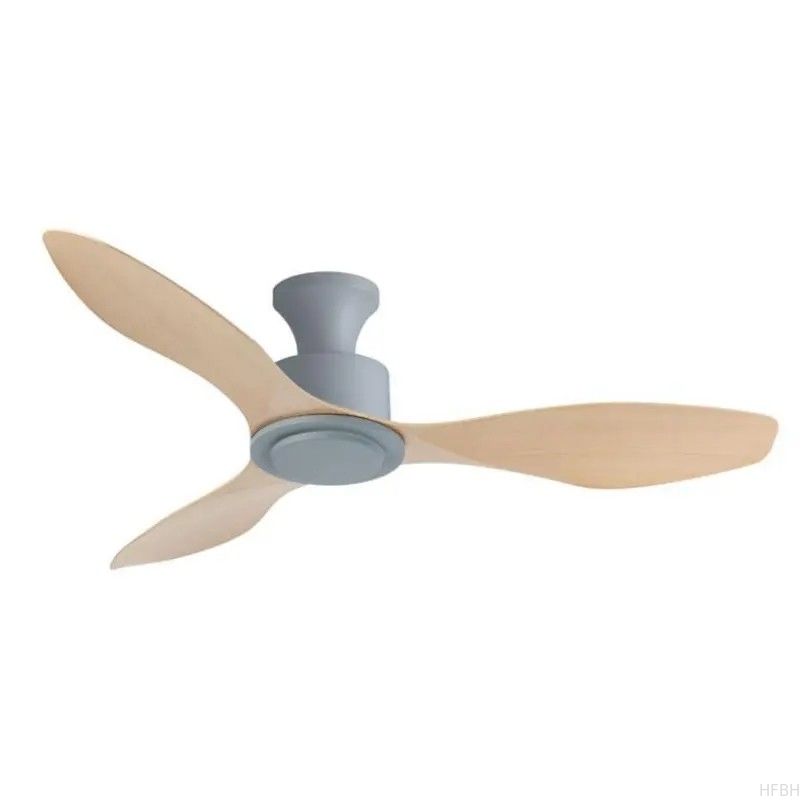 Factory Modern 42 Inch ABS Ceiling Fan with Wood Color Black Blades and White Motor Remote Control No Lamp AC Motor