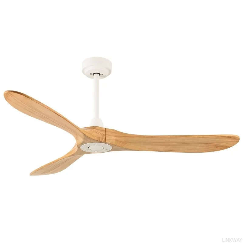 Wholesale Household 52 Inch DC Motor Solid Wood 3 Blades Modern Home Decor Mute Bldc Led Ceiling Fan With Light Remote Control