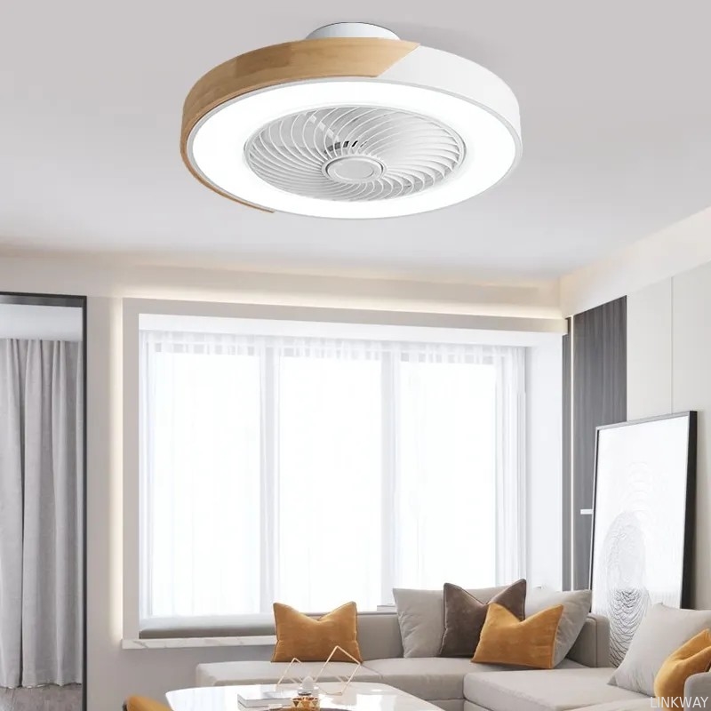 Manufacturer  20-Inch Low Profile Ceiling Fan with ABS Remote Control Small Bedroom Three-Light (Black White Grey) Light Color Options