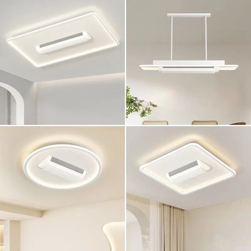 HFBH Model 1631B Plastic Bladeless Ceiling Fan with Light DC Motor Remote Control for Living Room Installation