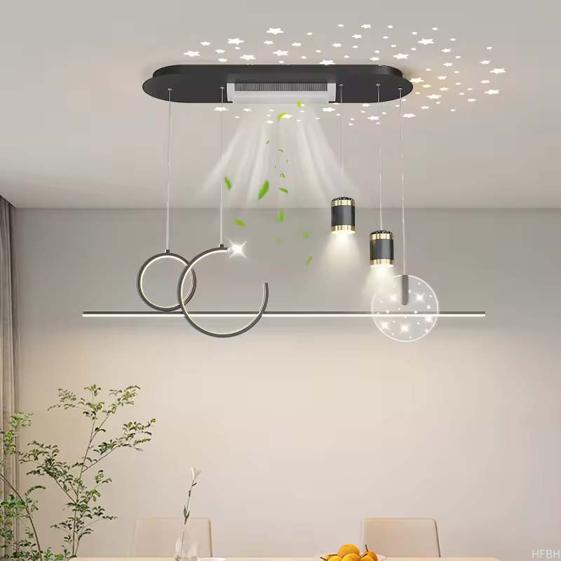 Factory Modern 2024 New Full Spectrum Eye protection Leafless Ceiling Fan with Light Ceiling Light Living Room Fan Light