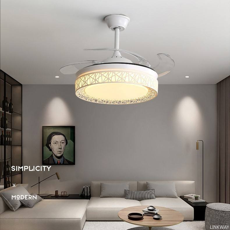 Manufacturer Bedroom 42 Inch Indoor Decorative Fandelier Remote Control Smart Bldc Modern Led Ceiling Fan with Light