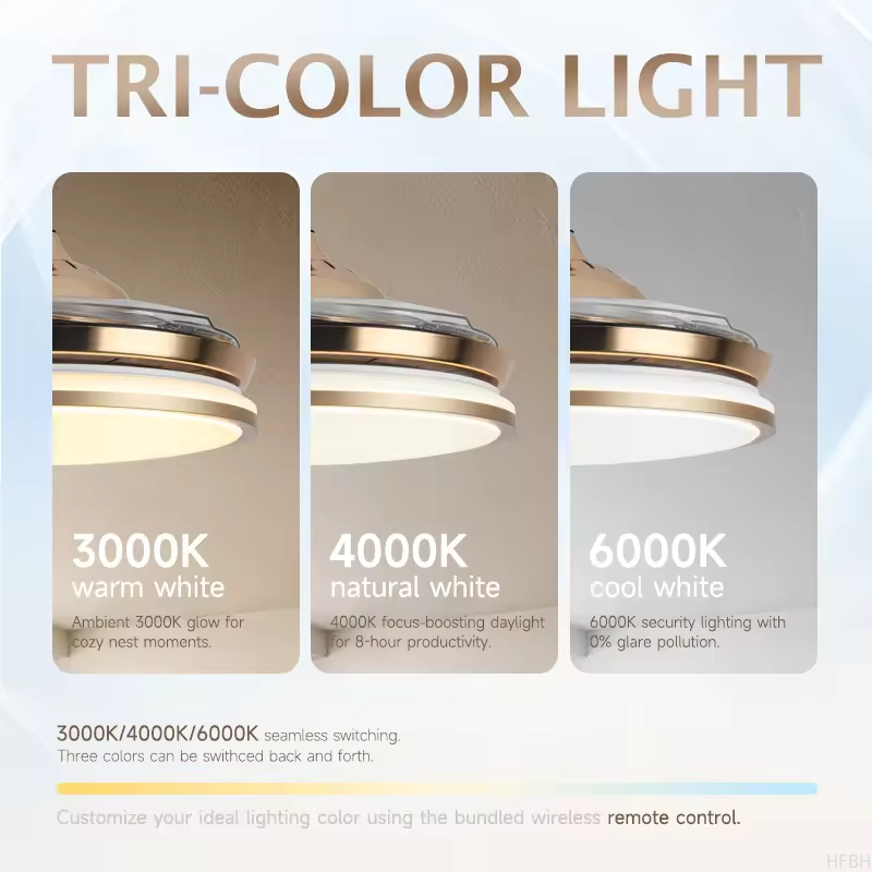 Factory 42''Indoor Modern Retractable Pendant Fans Lamp Iron ABS Body LED Chandelier Ceiling Fan with Lights and Remote for Home Bedroom