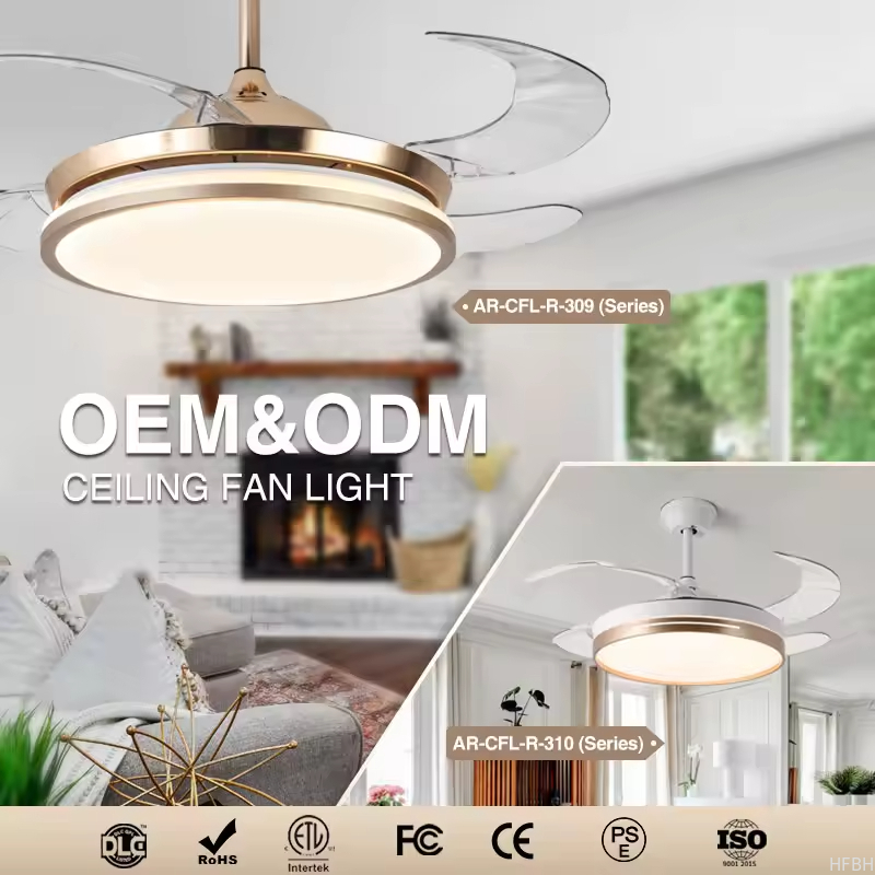 Factory 42''Indoor Modern Retractable Pendant Fans Lamp Iron ABS Body LED Chandelier Ceiling Fan with Lights and Remote for Home Bedroom