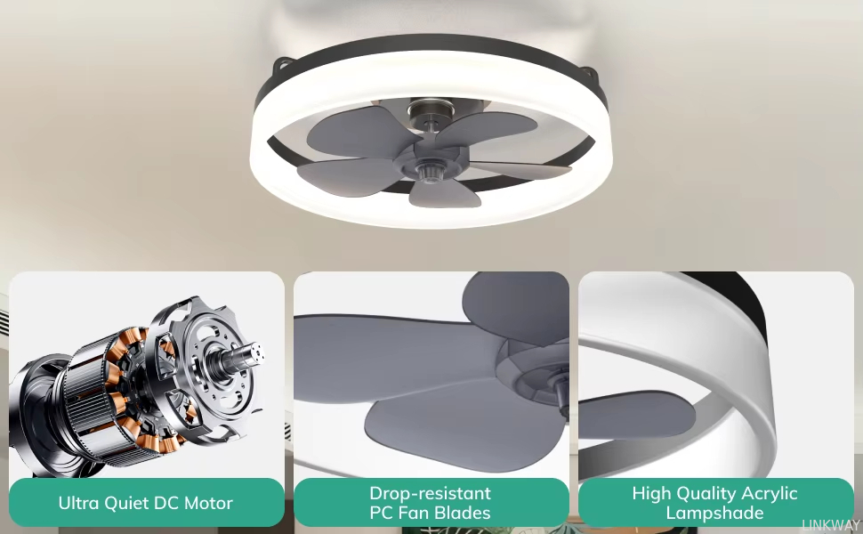 Wholesale factory Modern Dimmable Led Fan Ceiling Light Led Remote Control