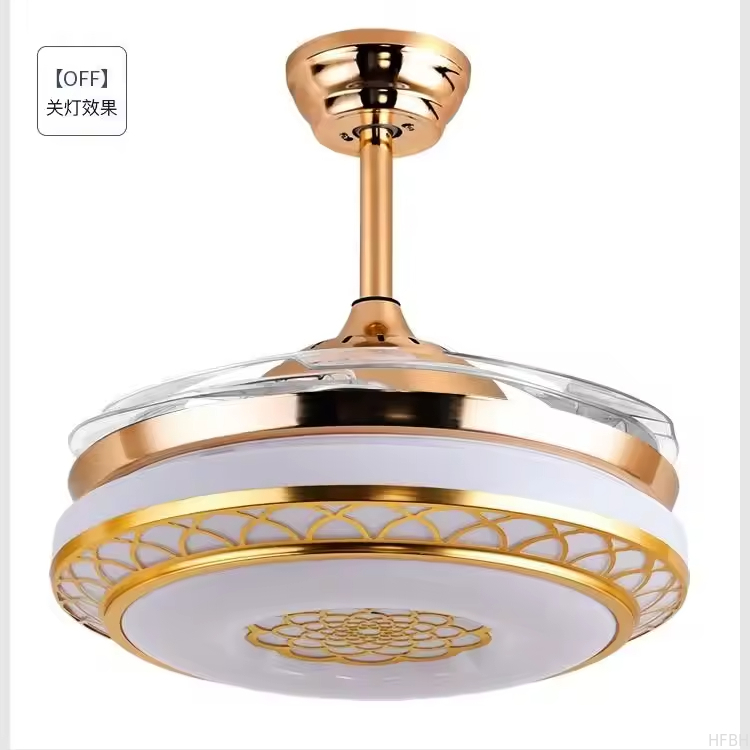 China OEM Invisible Blade Living Room Decorative Enclosed Ceiling Fans Light Lamp
