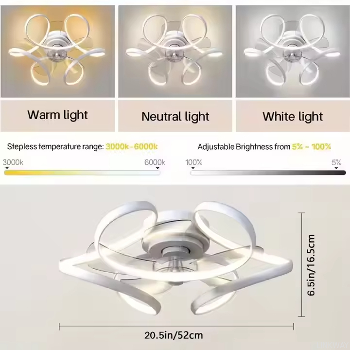 Manufacturer Ceiling Fan Light Bedroom Light Fan Integrated Restaurant Ceiling Lights Creative Modern Invisible Fan Chandelier