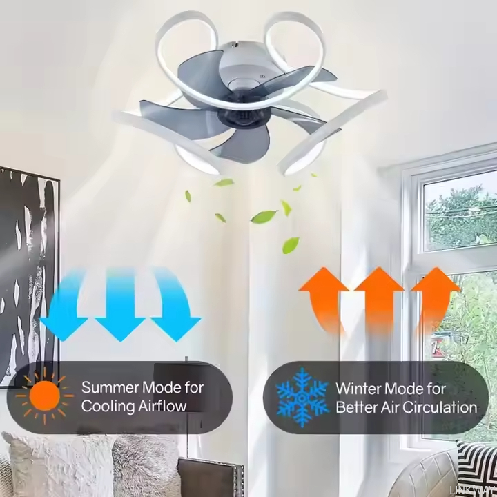 Manufacturer Ceiling Fan Light Bedroom Light Fan Integrated Restaurant Ceiling Lights Creative Modern Invisible Fan Chandelier