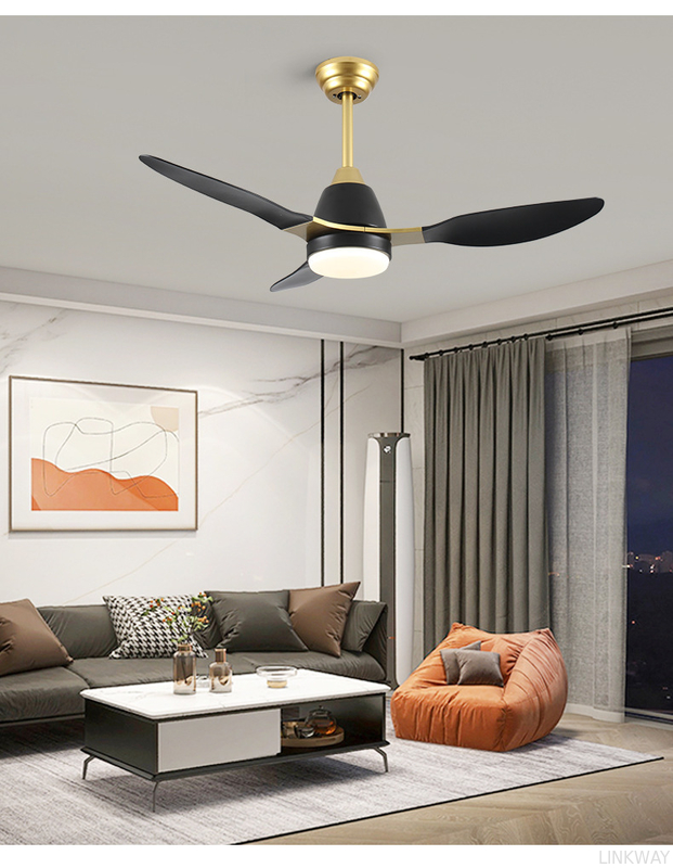 Wholesale  Modern Design 120v-220v Indoor LED Ceiling Fan Light with DC Motor ABS Body & Remote Control Energy Efficient for Home Office