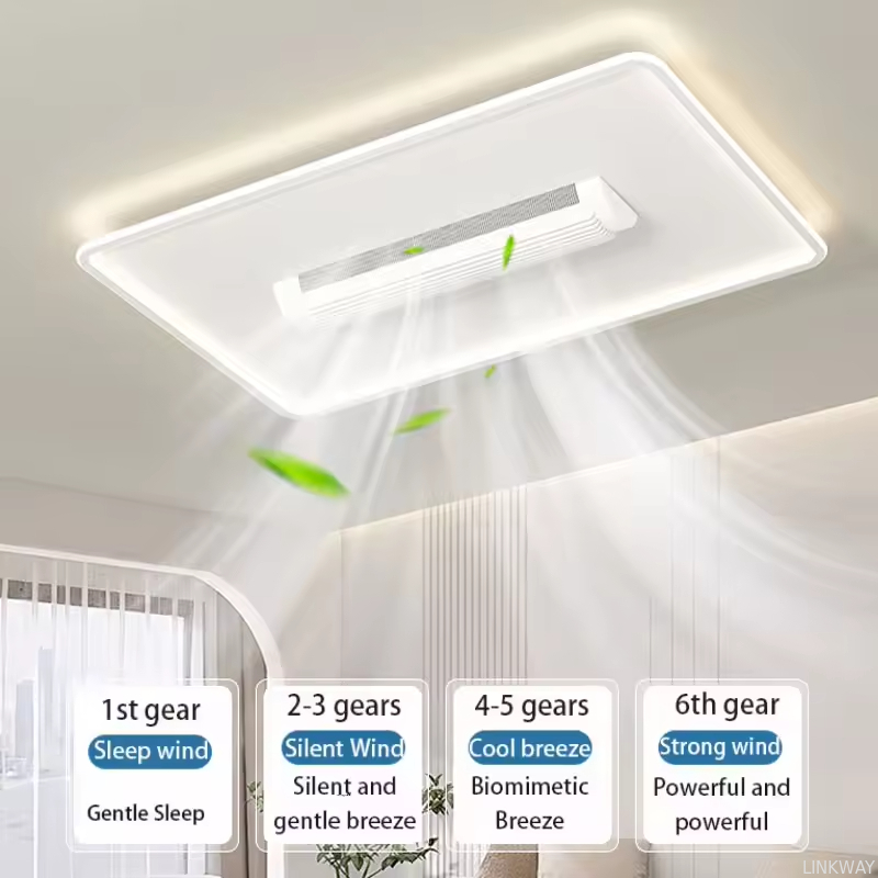 Manufacturer Three Color Strong Wind Anti Flicker No Blades Living Room Bedroom Dining Room Remote Control Silent Fan Light