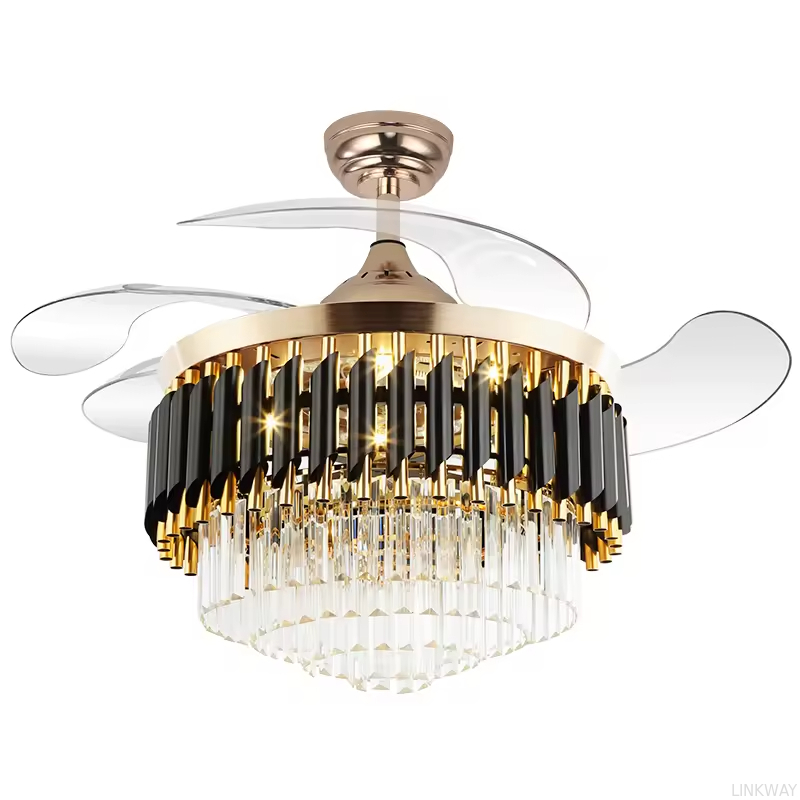 wholesale   Smart Chandelier Ceiling Light and Fan Luxury Bedroom Crystal Chandelier Ceiling Led Fan Light Luxury Ceiling Fan Led with Light