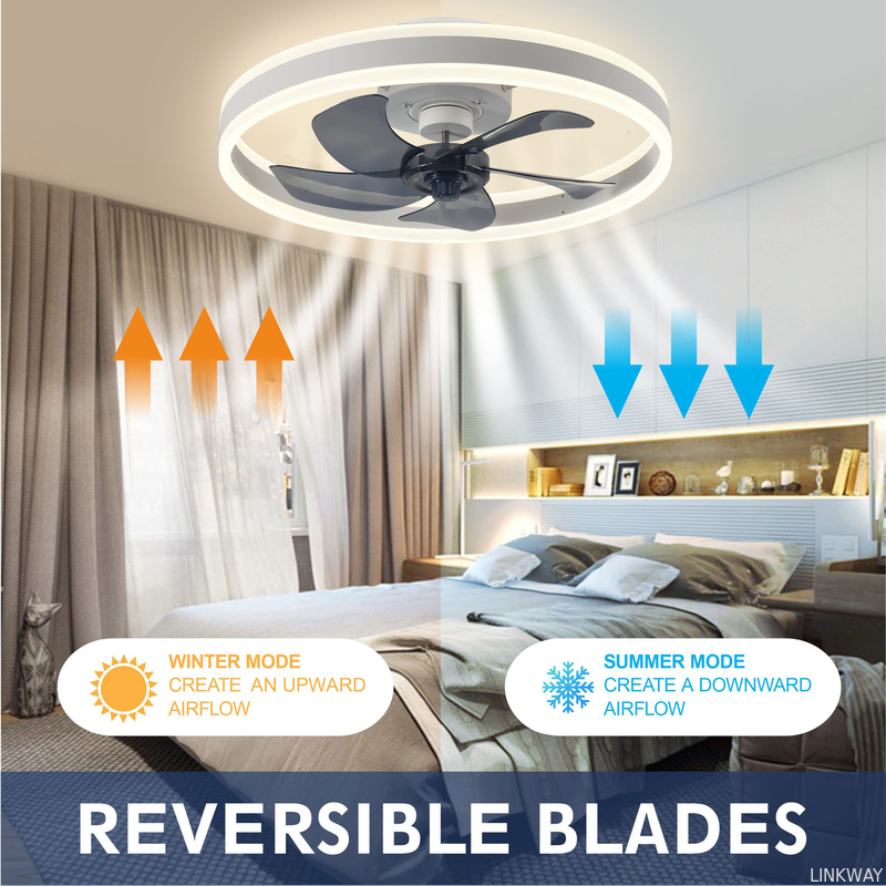 Wholesale  Factory Supply Modern Simple Fan Light for Bedroom Mute Ceiling Fan Light with ABS Material