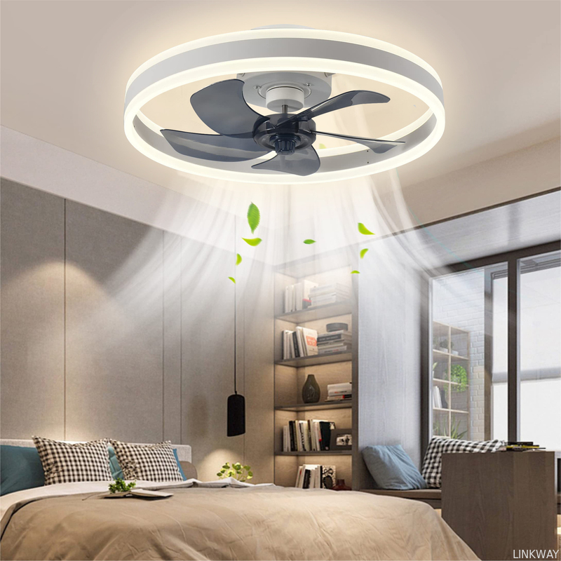 Wholesale  Factory Supply Modern Simple Fan Light for Bedroom Mute Ceiling Fan Light with ABS Material
