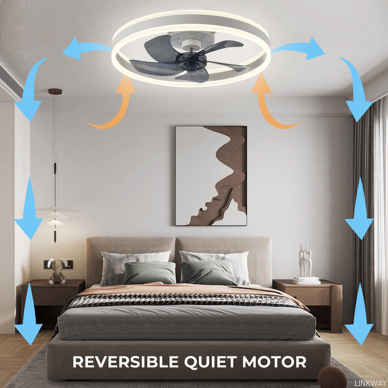 Wholesale  Factory Supply Modern Simple Fan Light for Bedroom Mute Ceiling Fan Light with ABS Material