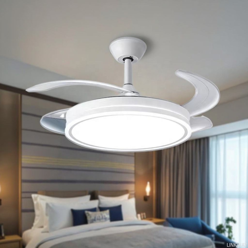 wholesale   Contemporary Ceiling Light With Fan For Home Or Villa Metal Iron Copper For Ambient Lighting