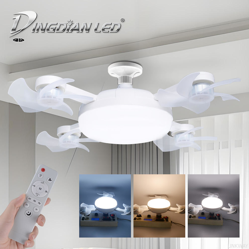 Wholesale   4 Heads Fan LED Light Drone-Shaped Remote Control Indoor Bedroom AC 85-265V Ceiling Fan Lamp
