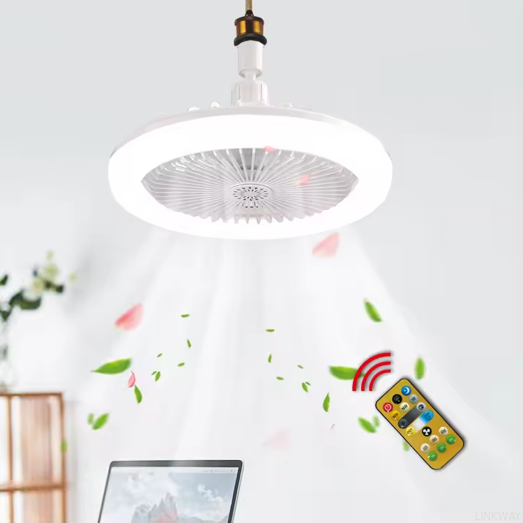 wholesale  New Product Remote Control 3 Gear Wind Speeds E27 Base 6Inch Small LED Ceiling Fans Lights