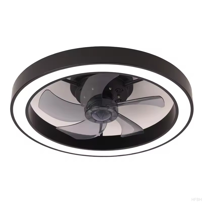 20 Inch Fan Light Deluxe Black and White Model Simple Dimmable 5 Blade Ceiling Fan Light Remote Control