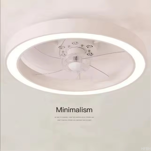 20 Inch Fan Light Deluxe Black and White Model Simple Dimmable 5 Blade Ceiling Fan Light Remote Control