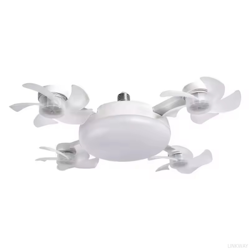 wholesale   Shaped Fan Lamp Socket Fan Light with Remote Control Ceiling Fan with Light E27 Ceiling Drone Light for Home