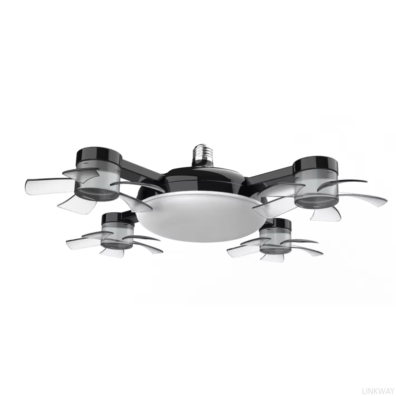 wholesale   Shaped Fan Lamp Socket Fan Light with Remote Control Ceiling Fan with Light E27 Ceiling Drone Light for Home