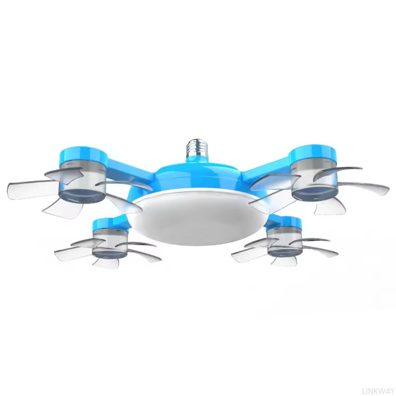 wholesale   Shaped Fan Lamp Socket Fan Light with Remote Control Ceiling Fan with Light E27 Ceiling Drone Light for Home