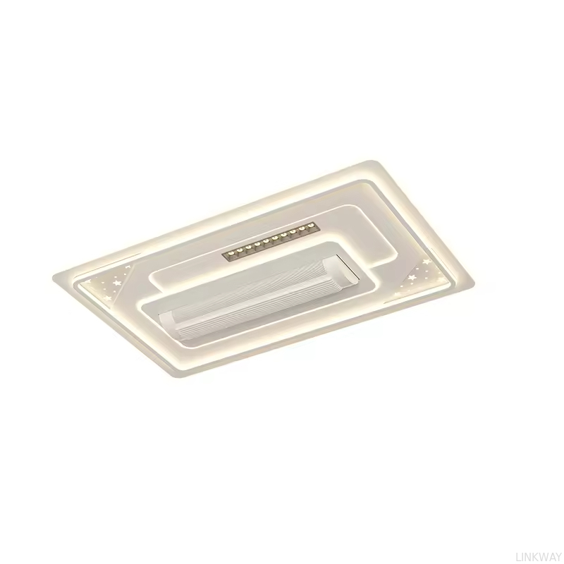 Wholesale   Hotel Bedroom Living Room Decorative Recessed Smart Bladeless LED Ceiling Fan With Light and Remote
