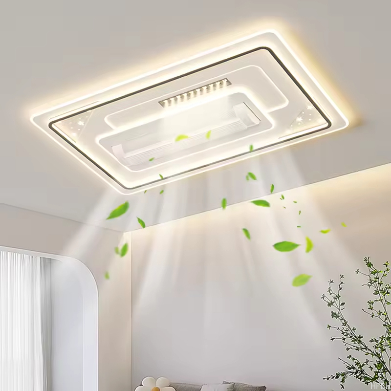 Hotel Bedroom Living Room Decorative Recessed Smart Bladeless LED Ceiling Fan With Light and Remote