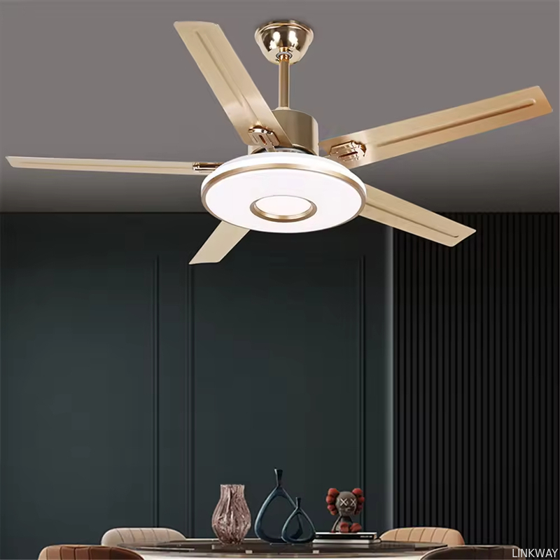Wholesale factory Modern LED Fan Light Luxury Living Room Restaurant Bedroom Hotel Villa Ceiling Fan With Light Remote Electric Fan With Light