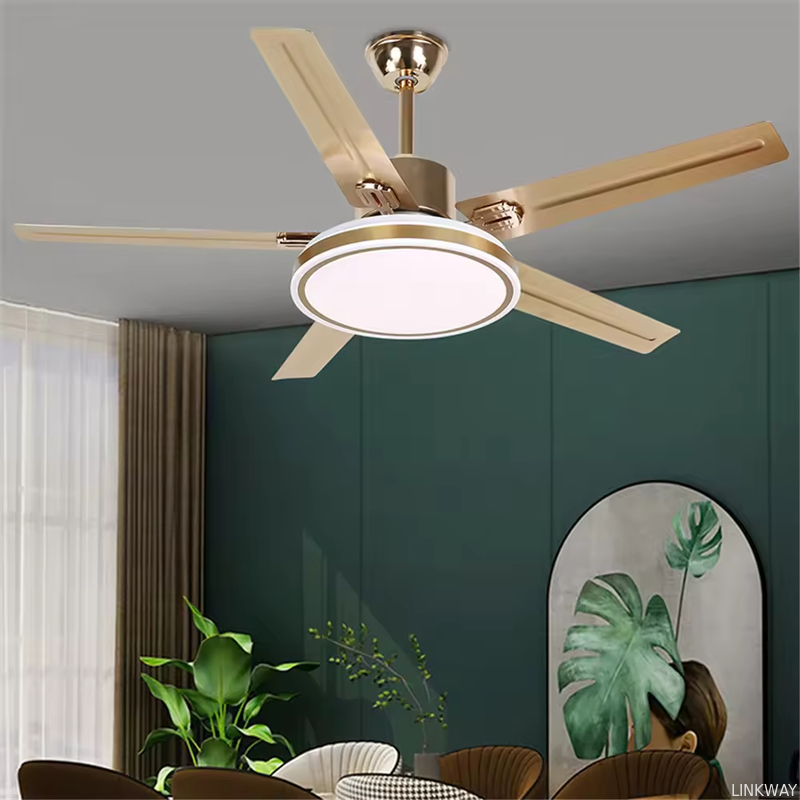 Wholesale factory Modern LED Fan Light Luxury Living Room Restaurant Bedroom Hotel Villa Ceiling Fan With Light Remote Electric Fan With Light