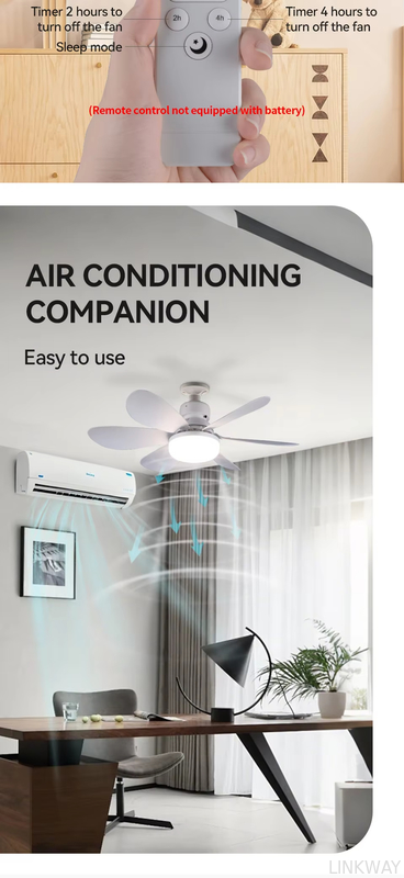 Wholesale    LED Ceiling Fan Light E27 Remote Control 3 Colors Changeable Indoor Home Decoration Bedroom LED Fan Light