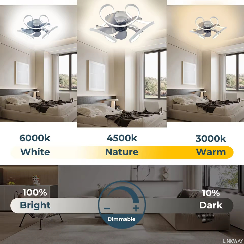 wholesale    Modern Simple Luxury Ceiling Fan Light For Living Room Bedroom Silent Fan Light With Remote