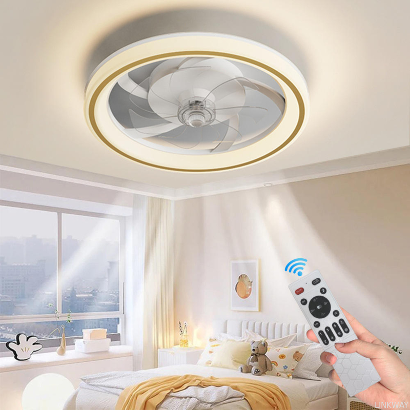 Wholesale factory 16.5 Inch Modern LED Ceiling Fan Light with Remote Control Chandelier Style DC Motor for Living Room Bedroom Home Decoration