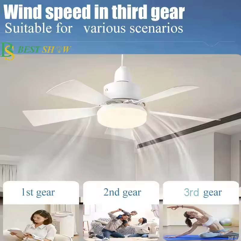 Dimmable Lamp E27 Socket LED Bulb 5 Blade Fan Light Led Bulb With Fan