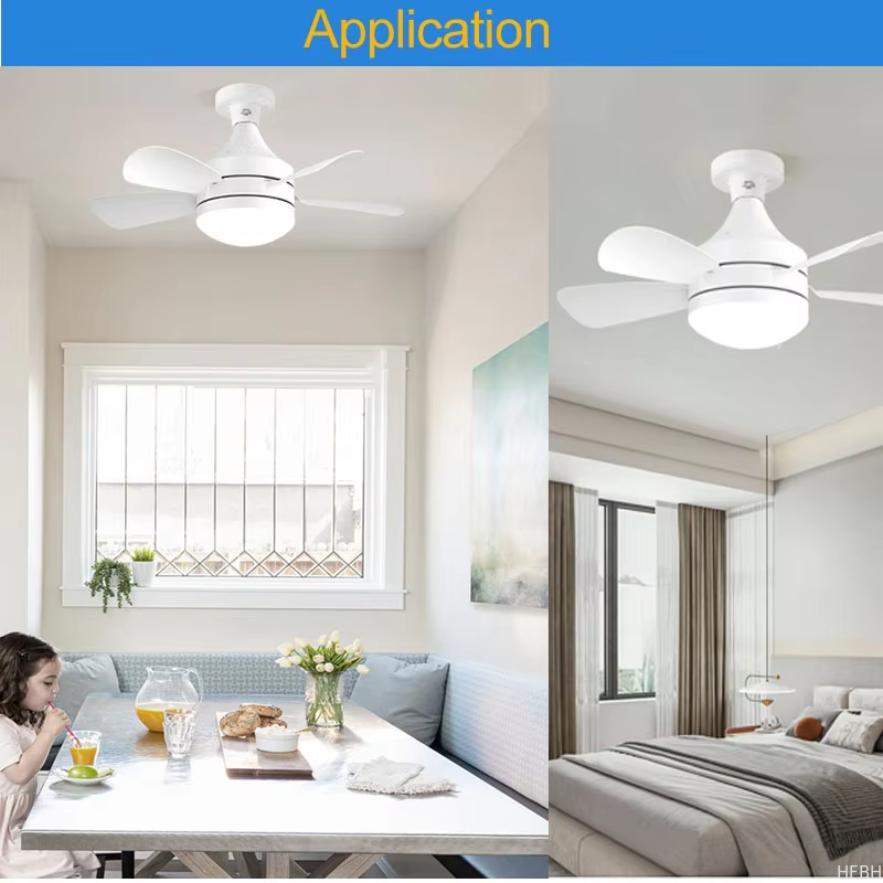 Dimmable Lamp E27 Socket LED Bulb 5 Blade Fan Light Led Bulb With Fan