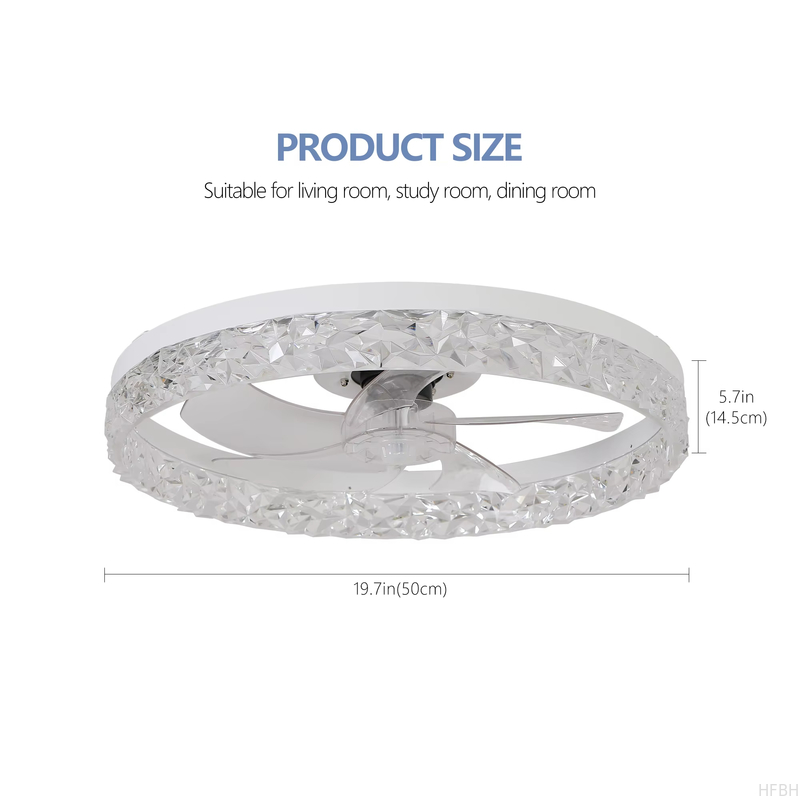 wholesale, manufacturer, factory，batch,tailered, customized         Modern Acrylic Ceiling Fan Light Remote Control Dimmable LED Chandelier 6 Speed Quiet Motor Flush Mount For Living Room Bedroom