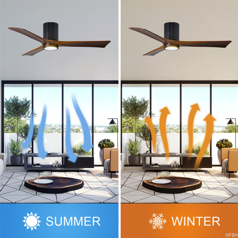 LED Ceiling Fan Lights factory - HFBH Model 657 Modern Design 3 Solid Wood Blades 42 52 Inches Ceiling Fan with Light