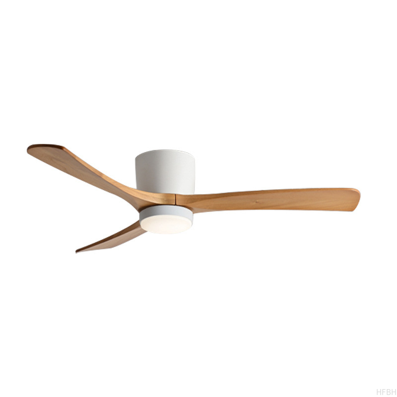 LED Ceiling Fan Lights factory - HFBH Model 657 Modern Design 3 Solid Wood Blades 42 52 Inches Ceiling Fan with Light