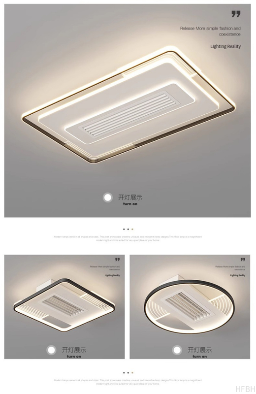 Factory wholesale Minimalist Bladeless Ceiling Fan With Light ,  Multi Shape Electric Ceiling Fan With Remote