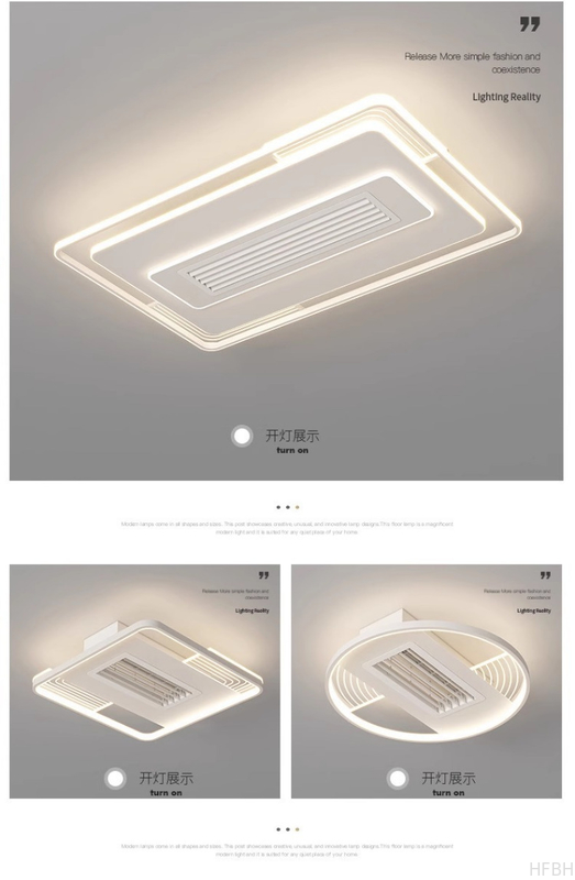 Factory wholesale Minimalist Bladeless Ceiling Fan With Light ,  Multi Shape Electric Ceiling Fan With Remote