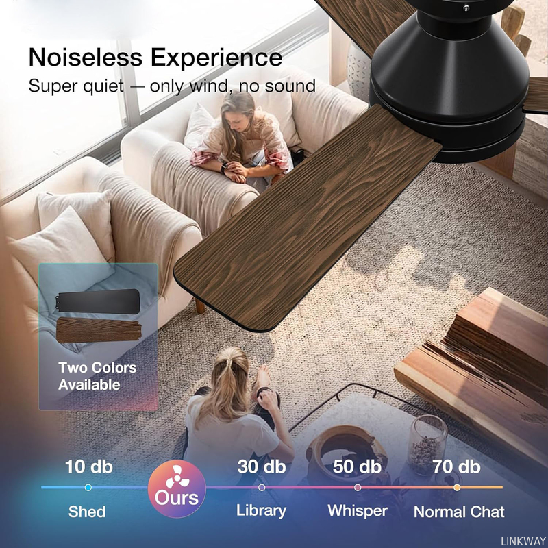 Dimmable LED Ceiling Fan with Screw Type Light Bulb Modern ABS Body for Bedroom Kitchen Living Room